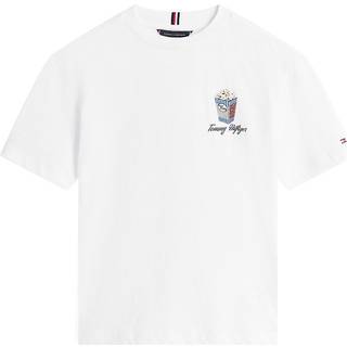 Photo Print Slub T-shirt, White, 128 cm