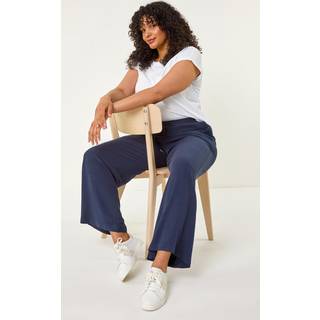 Roman Roman Blue Curve Linen Mix Trousers
