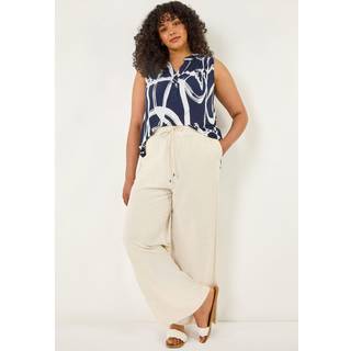 Roman Roman Natural Curve Linen Mix Trousers