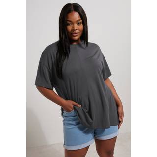 Yours Curve Yours Curve Grey Luxury Boxy T-Shirt