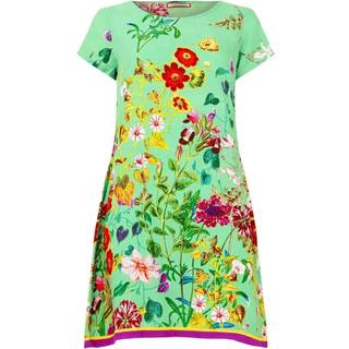 Joe Browns Joe Browns Green Scoop Neck Floral Print Long Line Top
