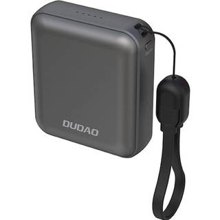 Dudao K22+ Ultra-Compact Power Bank 10000mAh 22.5W USB-C with Pendant/Cable - Grey Powerbank - Grå - 10000 mAh
