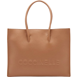 Coccinelle Myrtha Maxi Logo Shopper taske lysebrunt