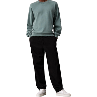 Cotton Twill Cargo Pants - Black - 3136