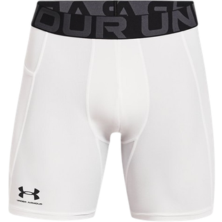 Under Armour HeatGear Mid Compression Shorts - White - Small
