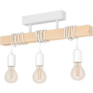 Outlet: EGLO Townshend Loftlampe Med 3 x E27 i Hvid/Træ