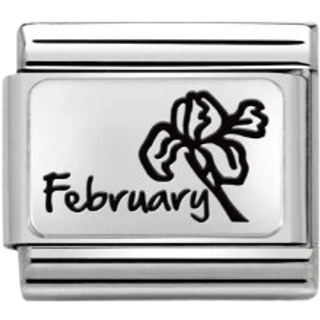 Nomination February Birth Flower Charm - Silver