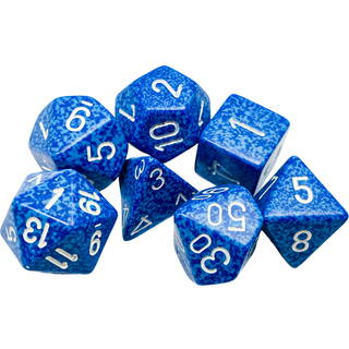 Opaque Light Blue White Dice Set - Rollespilsterninger - Chessex