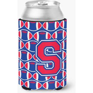 """" Caroline's Treasures CJ1076-SCC brev S Football Harvard Crimson og Yale Blue Can eller Bottle Hugger Multicolor """"