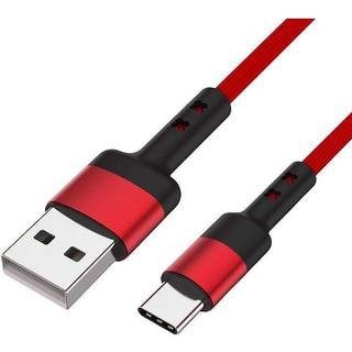 Caruba Kabel USB-A til USB-C rød 1 meter