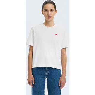 Broderet T-shirt Med Rund Hals