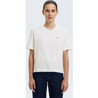 Broderet T-shirt Med Rund Hals