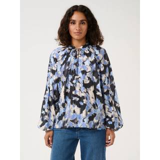 Kaffe Kavictoria Blouse Bluser 10509353 Black/Blue Graphic Strokes (38)