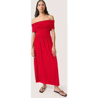 Soaked In Luxury Slhanadi Off Shoulder Dress Kjoler 30408524 Salsa (XLARGE)