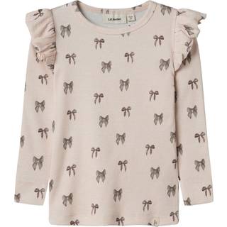 Lil Atelier Gavo Eko Slim Top - Silver Peony/Bow