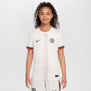Chelsea FC 2025/26 Stadium Away Nike Dri-FIT Replica-fodboldspillertrøje til større børn - grå - L