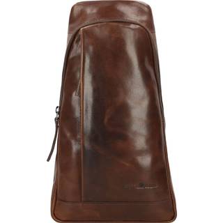 Crossbody Bag Leder 19x33cm "Newport" coffee