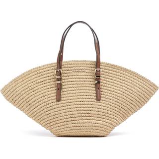 MK Isa Small Hand-Crocheted Straw Tote Bag - Brown - Michael Kors - ONE SIZE