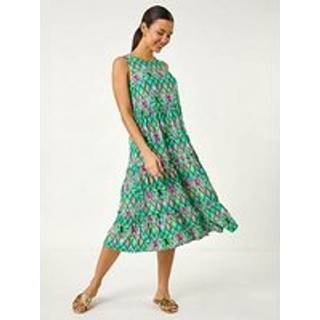 Roman Roman Abstract Tryk Smock Midi Kjole