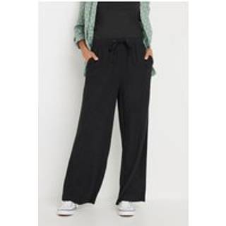 Bump It Up Maternity Bump It Up Maternity Black Wide Leg Linen Trousers