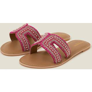 Accessorize Accessorize Pink Embellished Cut-Out Slide Sandals