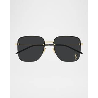 SAINT LAURENT Kvinde SL 312 M 013 Solbriller Metal Guld Sort Firkantet