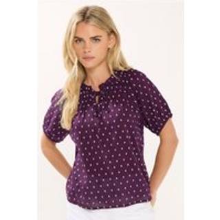 M & Co Petite Dobby Boho-skjorte med korte ærmer42lille
