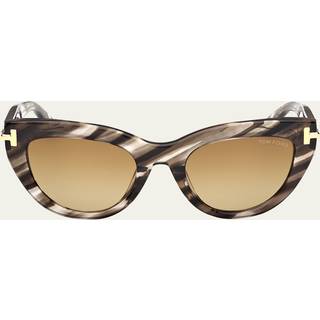 Tom Ford FT1252 55F 52 Solbriller Kvinder Tortoiseshell - Striped Grey Brown Tortoise - 52mm