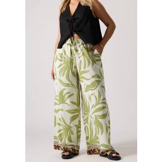 Yours Curve Yours Curve Green Woven Wide Leg Trousers