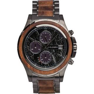 Holzkern Herrenuhr Solar-Chronograph Angkor Koa/Marmor