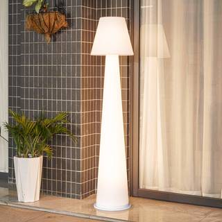 Lucande LED-terrasselampe Gauri, hvid, 153 cm, IP44
