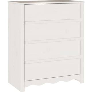 Skuffeskab Drammen Hvid 76.5 x 40 x 91 cm Massivt fyrretræ