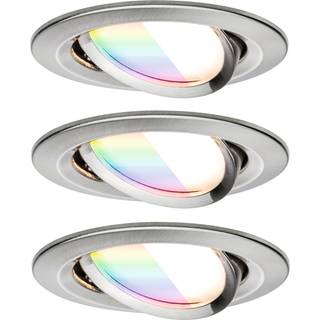 Paulmann - Nova Coin Recessed Loftlampe 3pcs. Ø84 RGBW Brushed Iron