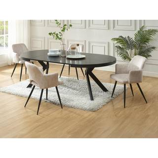 Bord KOMONI + 4 KADIJA-stole sæt - Sort og beige