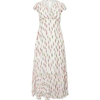 Yours Curve Yours Curve White London Metallic Ruffle Dress