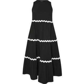 Yours Curve Yours Curve Black Contrast Trim Tierred 100% Cotton Dress