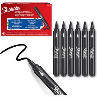 Sharpie Creative Akryl Paint Marker | Bullet spids | Sort | 6 stk