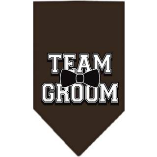 Kæledyr og hundebandana skærm trykt """" Team Groom """" Kakao lille