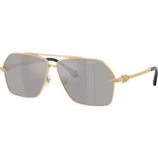 Versace Mand VE2284 10026G Solbriller Metal Guld Grå Pilot Spejlet