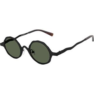 Emporio Armani Mand EA2166 3001/2 Solbriller Metal Sort Grøn Rund Normal
