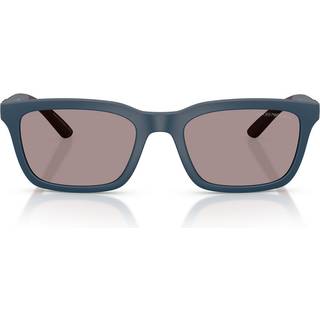 Emporio Armani Mand EA4249U 62607N Solbriller Injiceret Blå Violet Firkantet Normal