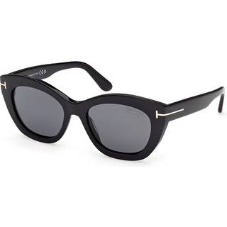 TOM FORD Kvinde FT1285 LINDA-02 01D Solbriller Acetat Sort Røg Sommerfugl Polariseret