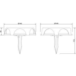 LED-solcellelampe 36506, jordspyd, væglampe, sort, aluminium