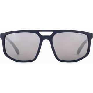 Emporio Armani Mand EA4248U 62606G Solbriller Injiceret Blå Grå Pilot Spejlet