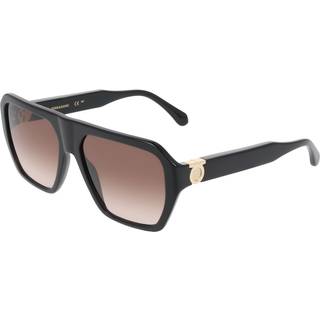 Ferragamo Mand SF2080SLBI 3 Solbriller Acetat Sort Brun Firkantet Normal Skygge