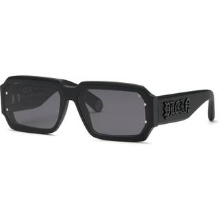 Philipp Plein Mand SPP150 PLEIN MASTER 703 Solbriller Acetat Sort Røg Firkantet Antiblænding