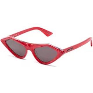 Marni Unisex Marni LRE Tikbarri Red Comb Solbriller Acetat Rød Sort Cat Eye