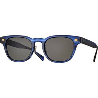 Eyevan Hank Sun Polarized ULMR 51 Solbriller Mænd Blue - Shiny Striped Ultra Marine Blue - 51mm