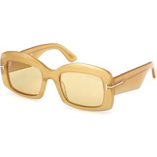 TOM FORD Kvinde FT1218 VENETIA 39E Solbriller Acetat Gul Brun Firkantet Normal