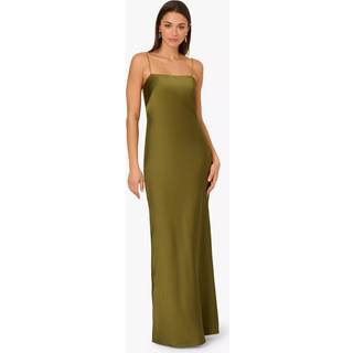 Adrianna Papell Adrianna By Adrianna Papell Green Stretch Satin Long Dress - 42